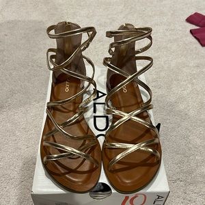 Aldo gladiator gold sandals